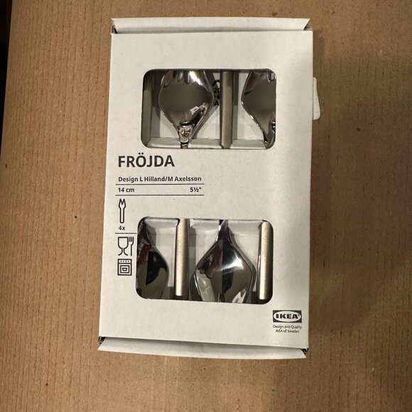 New IKEA FROJDA FRÖJDA Salad/dessert Fork Stainless Steel 4 Pack 5 ½" 205.814.46 - Picture 2 of 2